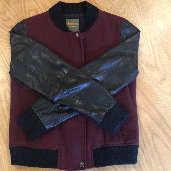 Madewell leather sleeve varsity jacket - Picture 3 of 3